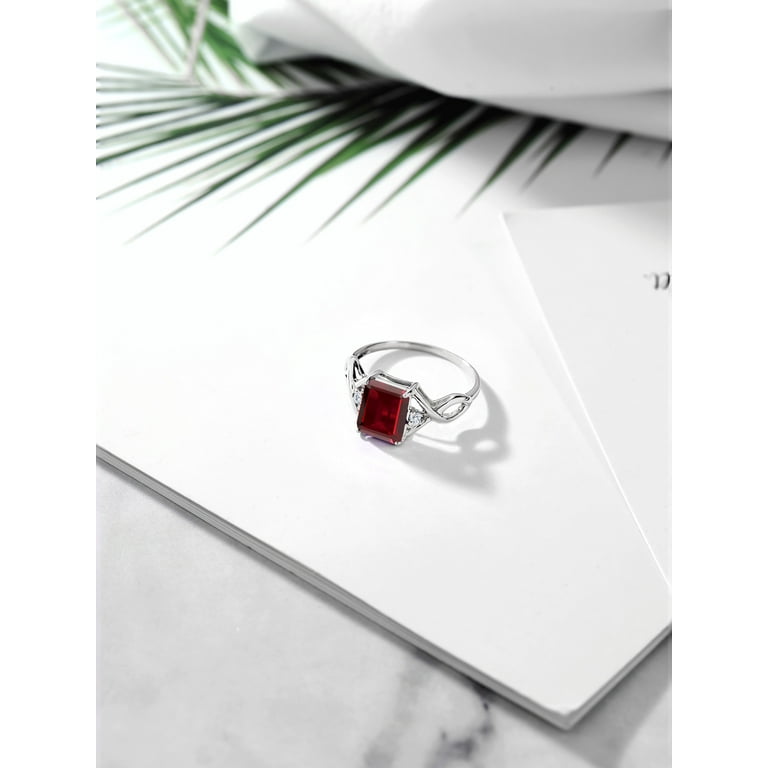 Gem Stone King 2.64 Ct Octagon Red Garnet E-F Lab Grown