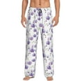 thumbnail image 2 of Kdxio Orchids Flowers Print Men's Sleep Pajama Pant Lounge Pants with Pockets, 2 of 8