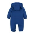 thumbnail image 4 of Kogui Baby Fleece Jumpsuit Newborn Baby Romper Fleece Jumpsuit Toddler Warm Hooded Outwear Outfits for Infant 3 6 Months (Blue,3-6 Months), 4 of 7