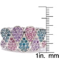 thumbnail image 2 of 925 Sterling Silver African Amethyst, Blue Diamond, Rhodolite Garnet Ring, 2 of 2