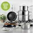 thumbnail image 2 of Granitestone Hammered Diamond Infused 10 Pc Pots and Pans Set Non Stick, Reinforced Aluminum Ultra Durable cookware Set w/ Stay Cool Handles, Frying Pans, Skillets, Oven & Dishwasher Safe, Silver, 2 of 7