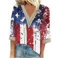 thumbnail image 2 of Simua Womens Summer Tops Short Dolman Sleeve Shirts 2025 Fashion V Neck Outfits Clothes Women Patriotic Shirts, 2 of 5