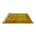 thumbnail image 2 of Ahgly Company Machine Washable Indoor Square Oriental Yellow Traditional Area Rugs, 5' Square, 2 of 4