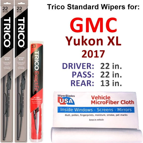 2017 GMC Yukon XL Wiper Blades (Set of 3) w/Rear Wiper