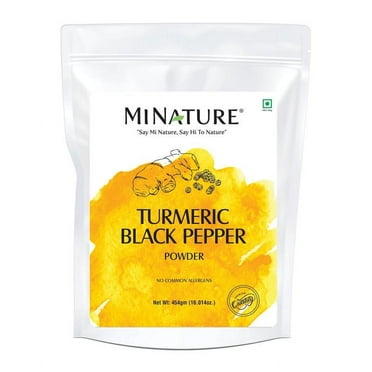Turmeric Black Pepper Powder by mi Nature | Curcuma Longa with Piper nigrum |Pure & Natural| Free from Chemical Preservatives& Cruelty| Vegan, Gluten-Free, Non-GMO | 454 Gram, 1 lb (16.01 Oz)