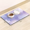 thumbnail image 2 of Dog Food Mat, 16"x24" Marble Dog Mat for Food and Water, Absorbent Dog Cat Bowl Mat Protect Floors, Cute Pet Food Mat for Dog & Cat, Anti-Slip Rubber Pet Feeding Mat for Puppy Supplies, Purple, 2 of 6