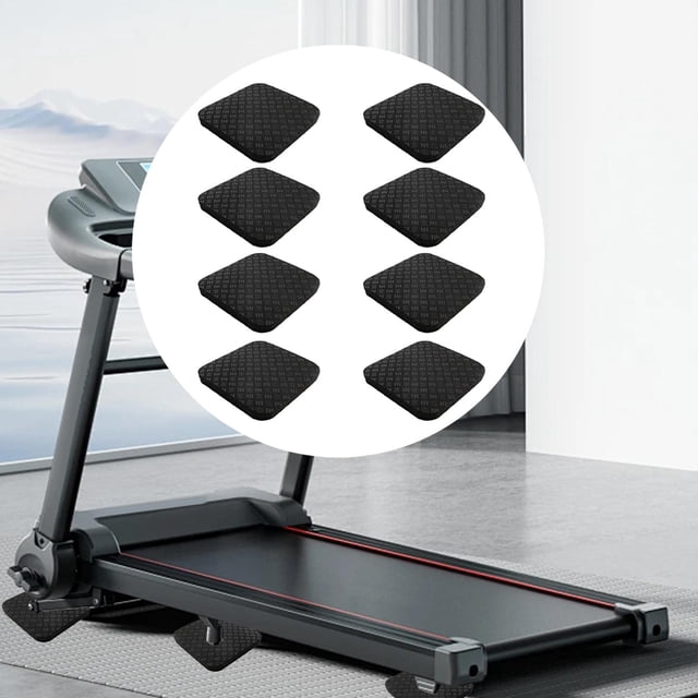 Protector del piso de protección de alfombras de de cinta de correr para deportes de gimnasio de madera dura en casa Pequeño y 8 piezas