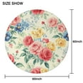 thumbnail image 6 of Pioneer Flower Floral Print Pattern Round Tablecloth 60"x60",Wrinkle Wipeable Table Cloth for Kitchen Dining Room Picnic Patio Party, 6 of 6