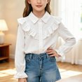 thumbnail image 2 of Mnyotv Girl'S White Long Sleeved Shirt Performance formal Shirts School Uniform Tops Size 13-14 Years, 2 of 5