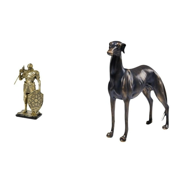 Figura de escritorio,Figura decorativa de caballero,escultura,artesanía,decoración de escritorio,Estatua de perro de resina,Estatua de perro galgo de resina,figura de animal para