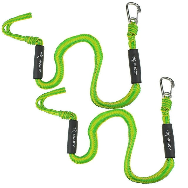 2-pack Boat Bungee Dock Line With Hook Mooring Rope Boat Accessories compatible Boats Pontoon Jet Ski Wav-I