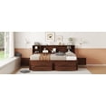 thumbnail image 5 of CoSoTower Full Size Wooden Captain Bed with Built-In Storage Shelves, 4 Drawers and 2 Cabinets, Antique Brown, 5 of 9
