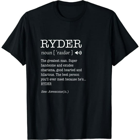 The Name Is Ryder Funny Gift Adult Definition Men's T-Shirt