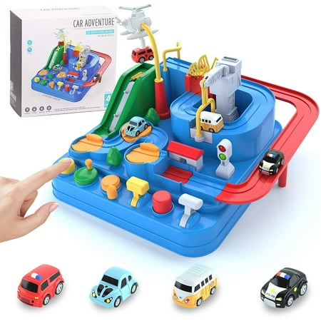 Race Tracks for Boys Car Adventure Toys - City Rescue Preschool Educational Toy Vehicle Puzzle Car Track Playsets Kids Toys Gifts for 3 4 5 6 7 8 Year Old Boys Girls