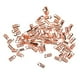 thumbnail image 1 of 100 conectores plegables para extremos de cordón de cuero grueso para la fabricación de joyas Oro rosa, 1 of 8
