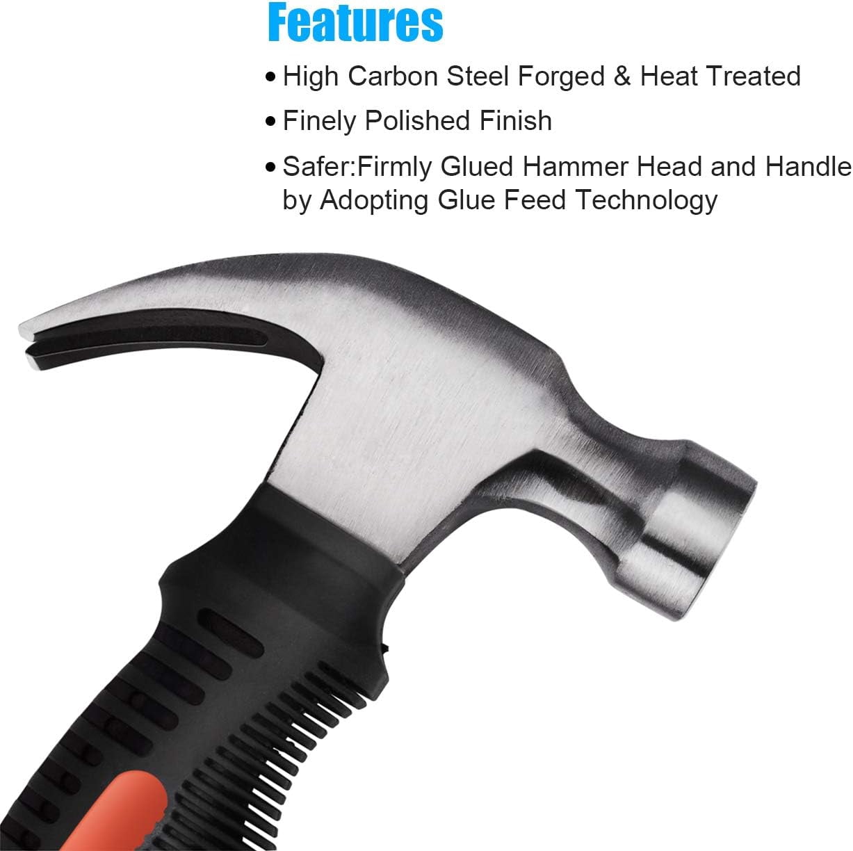 2 Piece Hammer Set, includes Claw Hammer and General Purpose Claw Hammer, Soft Nonslip Handle & Heat Treated Head