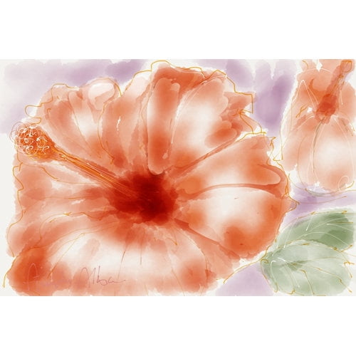 Marmont Hill "Pink Hibiscus" by Arthur Pina Painting Print on Wrapped Canvas