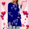 thumbnail image 2 of Wycnly Valentines Day Shirt Womens Valentines Heart Tops Spring Ladies Long Sleeve Round Neck Pullover Blouses Trendy Heart Print Girls Valentine Day Sweater Weekly, 2 of 5