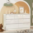 thumbnail image 7 of White Malm Dresser for Bedroom, 55 Inch Long Dresser High Gloss Dresser with 7 Drawers, Modern Large Wood Chest of Drawer Handle Free, Dresser for Kids Bedroom, Living Room, Entryway, Hallway, White, 7 of 7