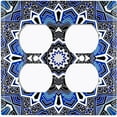 thumbnail image 3 of Metal Light Switch Plate Cover Mandala Blue White Flower Tile Pattern MDL056, 3 of 13