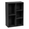 thumbnail image 1 of IRIS USA 5-Compartment Wood Organizer Bookcase Storage Shelf, Black, 1 of 2