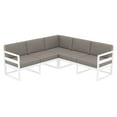 thumbnail image 4 of 2 Piece White Patio Sectional Lounge Set with Taupe Sunbrella Cushion 78.75", 4 of 8