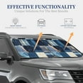 thumbnail image 4 of Vsdgher Indigo Patchwork Quilt Print Car Windshield Sun Shade, Reflective Sunshade Window Sunshade Sun Visor Protector Fit for Cars,Trucks,SUVs-Small, 4 of 6