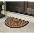 thumbnail image 3 of A1HC 23"x36" Natural Coir & Rubber Sunburst Half-Round Door Mat, Heavy-Duty, Low-Pile, Durable Outdoor Welcome Mat, 3 of 7