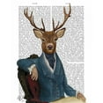 thumbnail image 3 of Fab Funky 12x14 Black Modern Framed Museum Art Print Titled - Distinguished Deer Portrait, 3 of 5