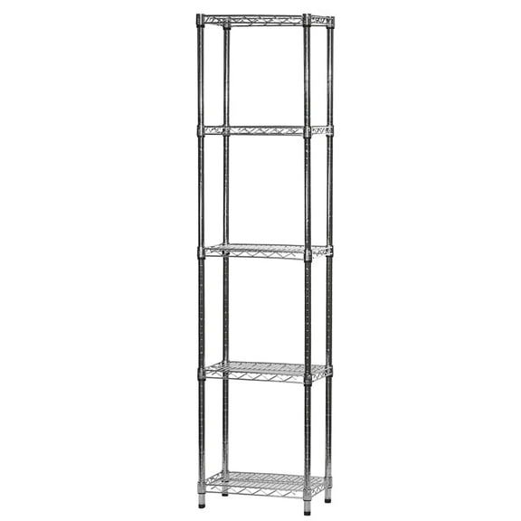 Shelving Inc. 12" d x 18" w x 72" h Chrome Wire Shelving with 5 Shelves