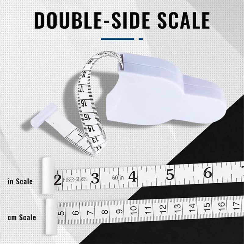 Retractable Ruler Bady Tape Measure Myo Body Waist Fat Caliper Tailor 1.5M 60" 