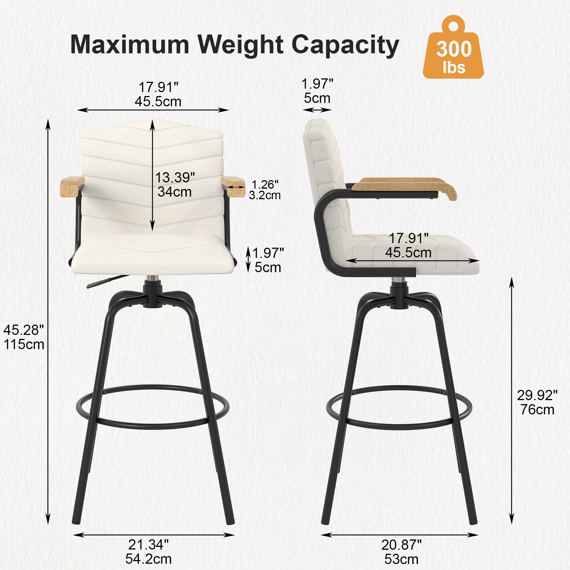 VECELO Set of 4 Counter Height Swivel Bar Stools with Back and Armrest, Modern Velvet Upholstered Bar Chairs for Kitchen Island, Steel Stool Frame, Beige