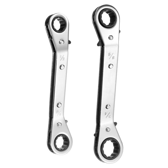 Uxcell 2pcs 1/2" 9/16" 3/4" 5/8" SAE 25 Degrees Double Head HVAC Service Wrench