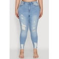 thumbnail image 4 of Womens Plus Size WAX High Waist Ripped Skinny Jeans, 4 of 5