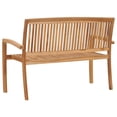 thumbnail image 4 of vidaXL Solid Teak Wood Outdoor Garden Bench - 120 cm, 4 of 13