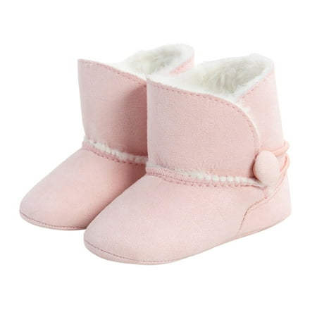 

Wytyjxccyy Baby Girls Boys Snow Boots Winter Fur Lined Ankle Non-Slip Rubber Texture Sole Toddler Crib Shoes