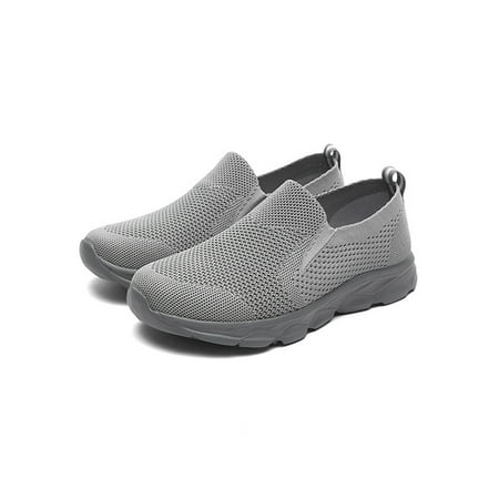 

Difumos Womens Comfortable Slip On Walking Shoes Lightweight Low Top Sneakers Jogging Non-slip Men s Light Gray 8