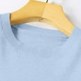 thumbnail image 4 of Women Sweaters Cropped Long-Sleeve Crew Neck Casual Light Weight Sweater Tops Fall Fashion Clothes Sky Blue L, 4 of 5