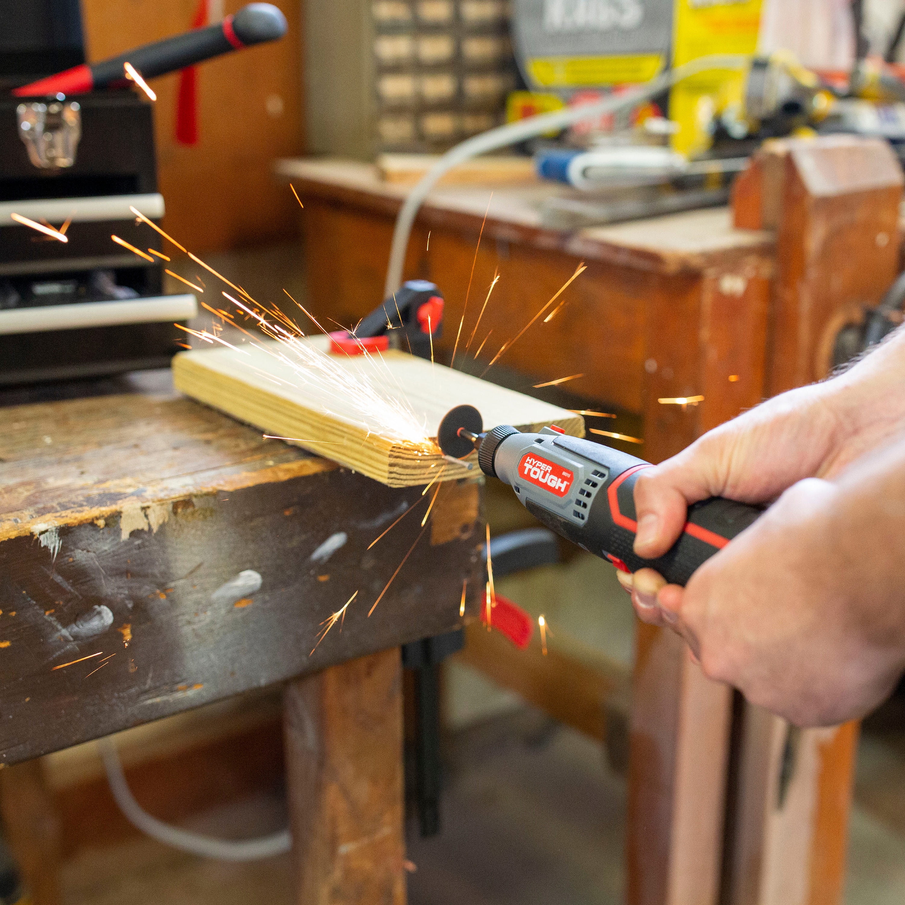 Hyper Tough 12V Max* Lithium-Ion Cordless Variable Speed Rotary Tool, 40 Accessories, with 1.5Ah Battery and Charger