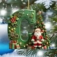 thumbnail image 4 of CBI 26 Initial Letter Christmas Ornaments, Green Personalized Christmas Initial with Christmas Tree and Santa Claus, Christmas Tree Decoration Hanging Pendant Xmas Gifts for Kids, 4 of 4