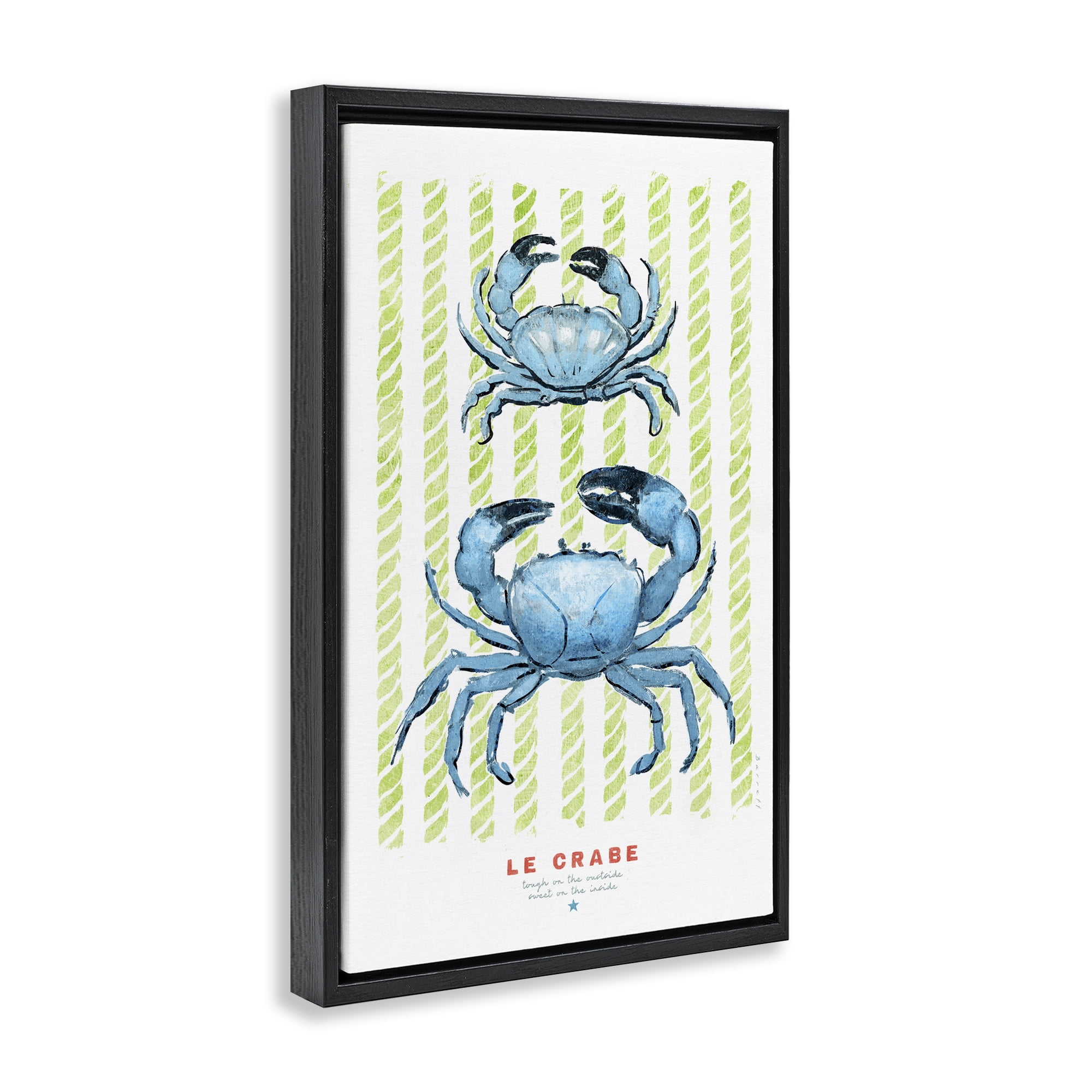 Stupell Industries Modern Bistro Crabs Black Framed Floater Canvas Wall Art, design by Chad Barrett