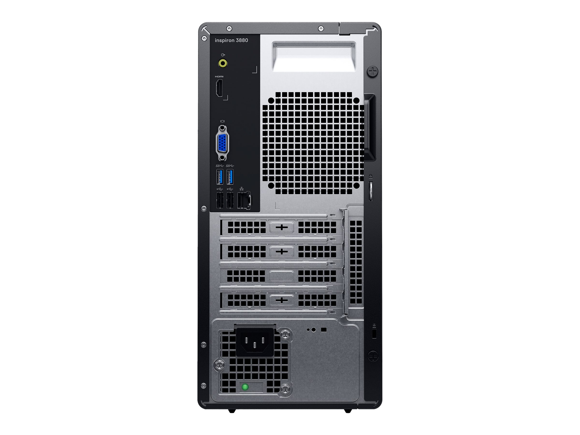 Dell Inspiron 3880 - Compact desktop - Core i7 10700 / 2.9 GHz - RAM 8 GB - SSD 512 GB - NVMe - DVD-Writer - UHD Graphics 630 - GigE - WLAN: Bluetooth, 802.11a/b/g/n/ac - Win 10 Home 64-bit - monitor: none - black - image 5 of 6