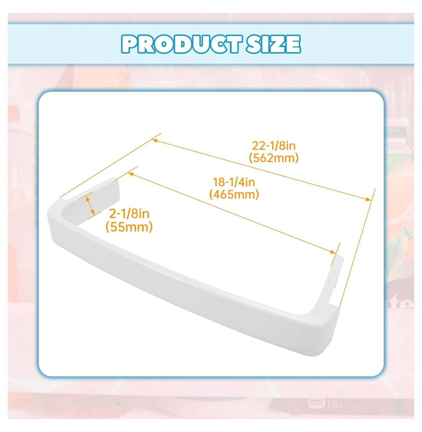 WR17X11889 Replacement Refrigerator Door Shelf Compatible with Refrigerator FreshFood Door Retaining Bar Shelf Replacement for 1169732 AH964507 EA964507 PS964507