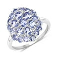 thumbnail image 2 of 4x3MM Oval Real Tanzanite Cluster Ring 925 Sterling Silver Valentines Day Gifts Ring, 2 of 3