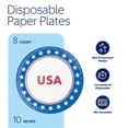 thumbnail image 2 of Way to Celebrate Patriotic Disposable Dinner Paper Plates, 9", Red, White & Blue, 8 Count, 2 of 6