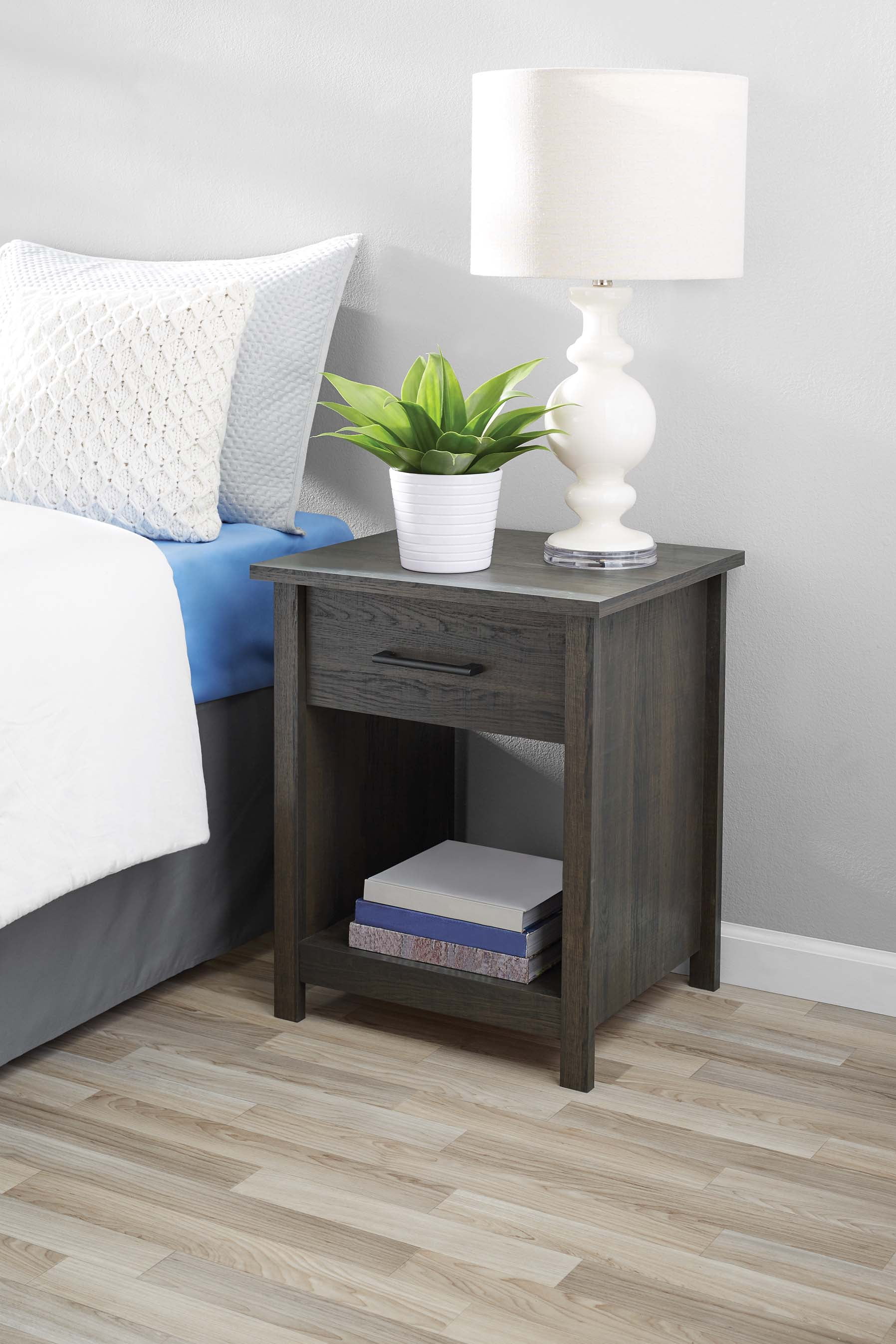 Mainstays Hillside Nightstand with Drawer, Espresso Finish Mainstays Hillside Nightstand with Drawer, Espresso Finish