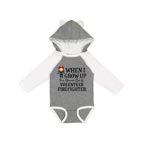 Inktastic Volunteer Firefighter Future Girls Girls Long Sleeve Baby Bodysuit