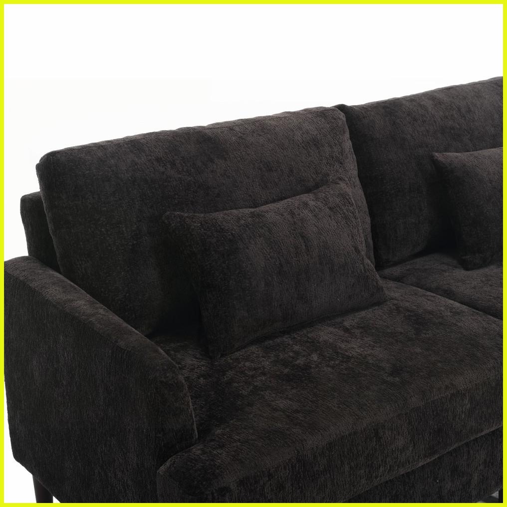 Mid Century Modern Chenille 2-Seat Loveseat Sofa with Solid Wood Frame - Ideal for Living Room & Bedroom