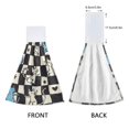 thumbnail image 3 of Yayeee Kitchen Hanging Hand Towels Set of 2 with Loop Bathroom Absorbent Tie Towel, Blue and White Cat, 3 of 7