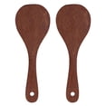 thumbnail image 1 of 2 Pcs Rice Paddle Natural Wooden Rice Cooker Spatula Kitchen Cooking Spoons for Mixing and Serving RiceRound Mouth, 1 of 14
